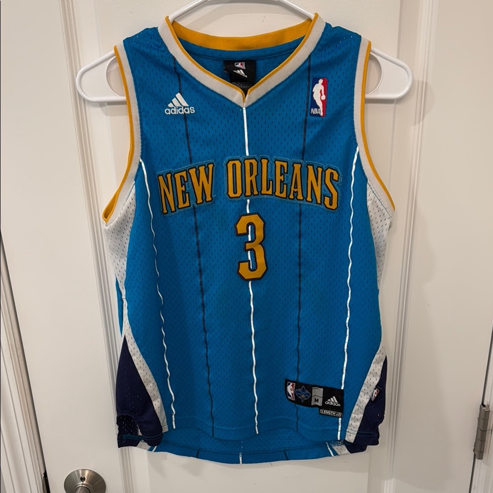 Adidas Blue and Gold Basketball Jersey New Orleans